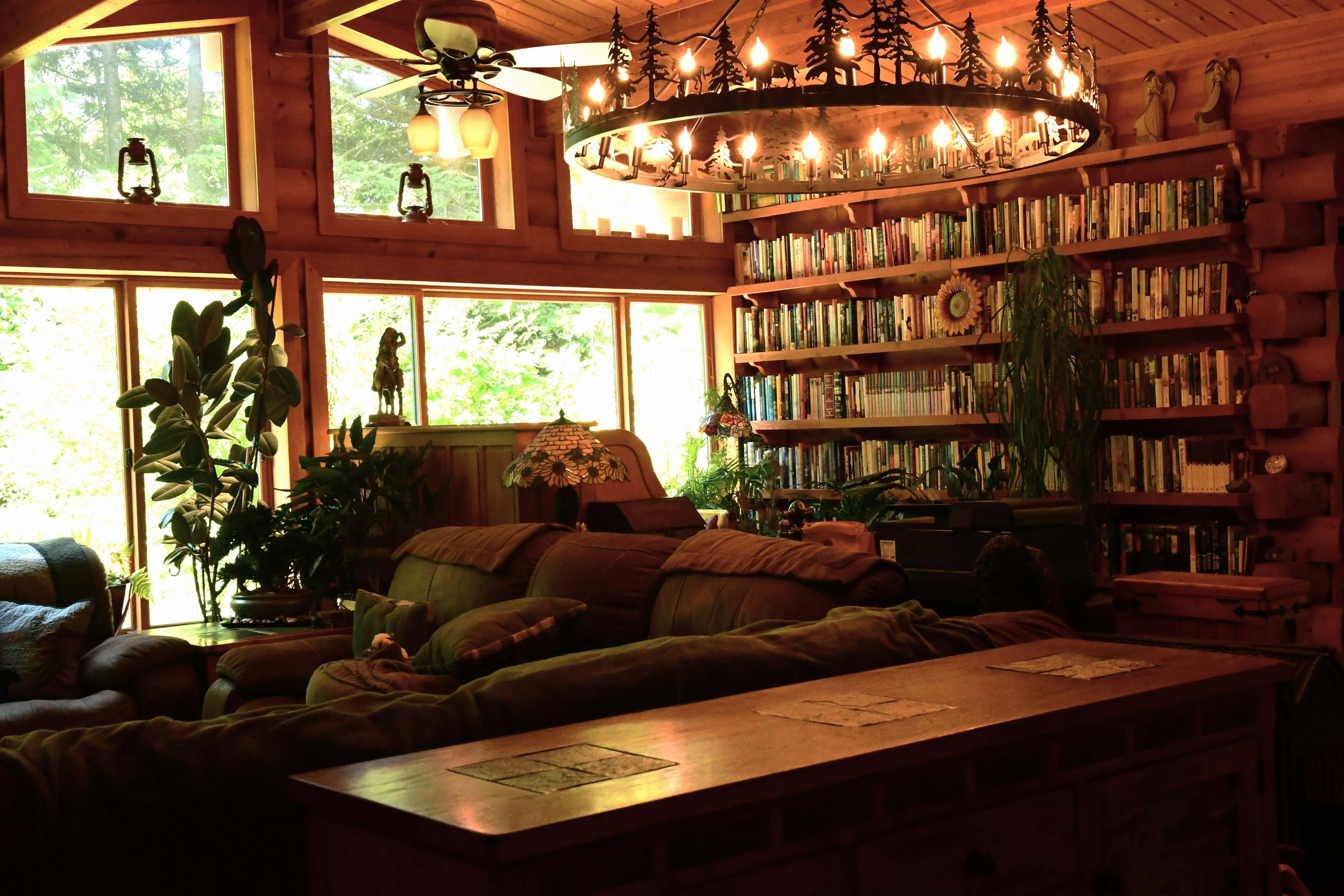 Custom Built-In Wall Library and Room Addition