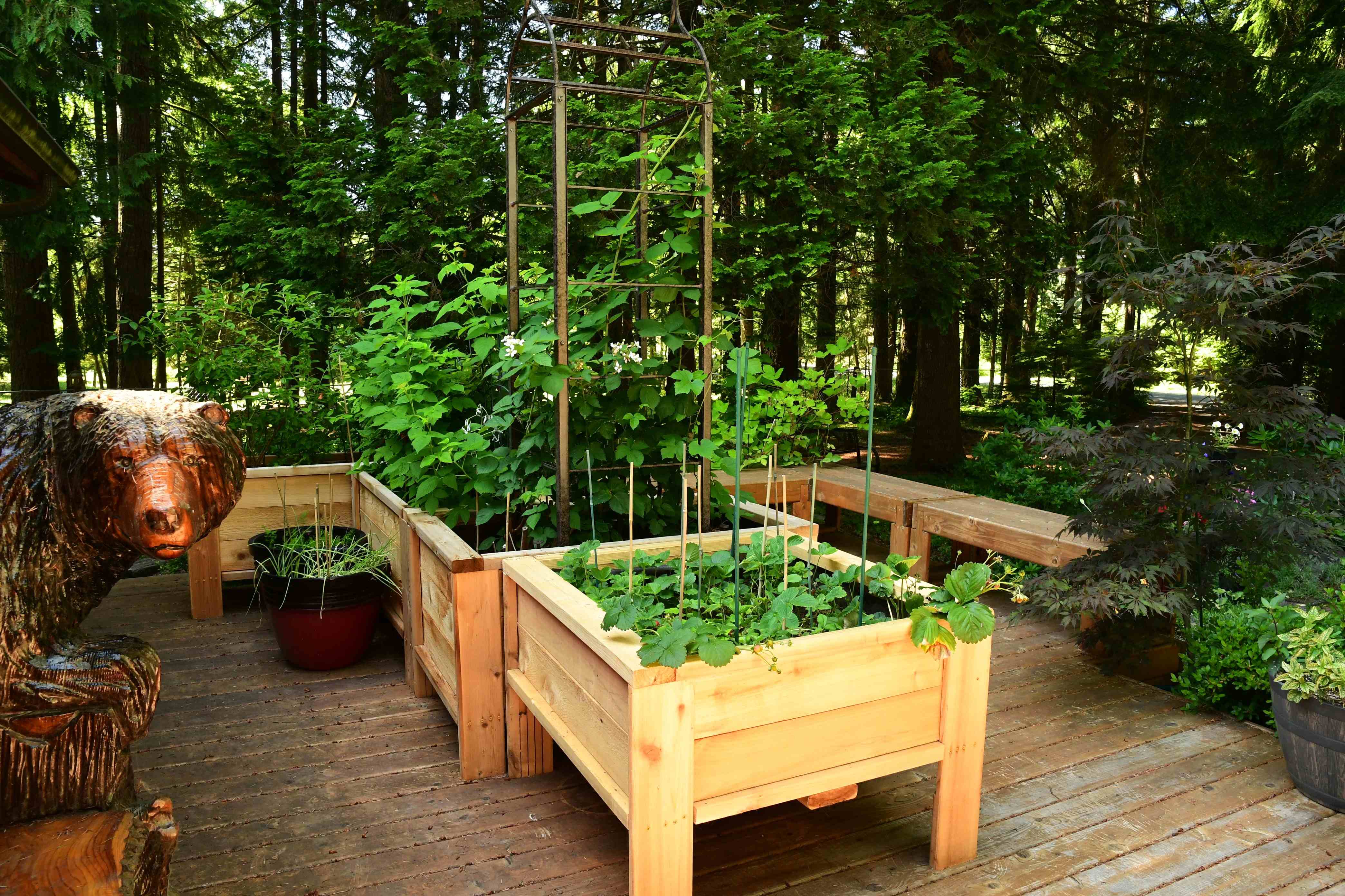 Custom Planter Boxes, Arbor, and Deck Benches